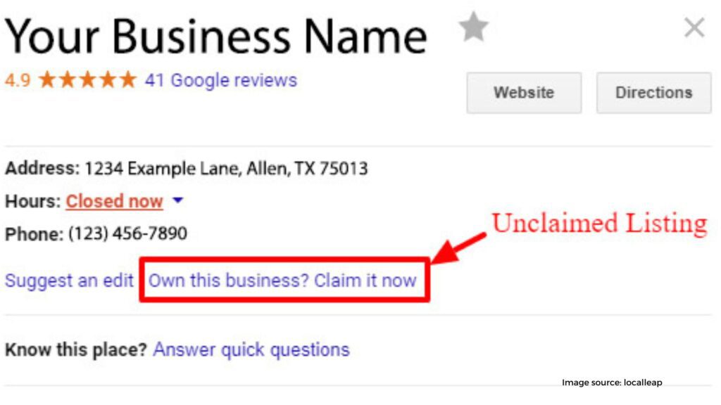 Claim your Google My Business listing